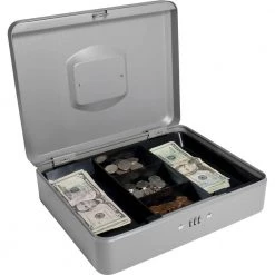 0.12 cu. ft. Cash Box Safe with Combination Lock, Grey by BARSKA 12 0.12 cu. ft. Cash Box Safe with Combination Lock, Grey by BARSKA -Empire Sales Store barska cash boxes cb11788 1f 1000