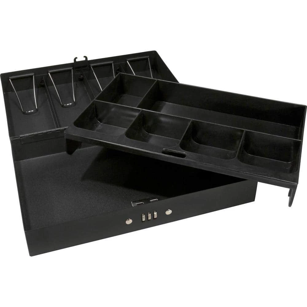 0.13 cu. ft. Steel Cash Box 4 Bill Holder and 6 Compartment Tray Safe with Combination Lock, Black by BARSKA 7 0.13 cu. ft. Steel Cash Box 4 Bill Holder and 6 Compartment Tray Safe with Combination Lock, Black by BARSKA - Image 5