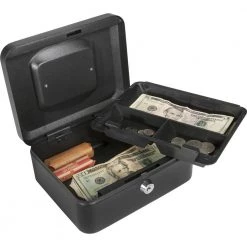 0.05 cu. ft. Steel Cash Box Safe with Key Lock, Black by BARSKA -Empire Sales Store barska cash boxes cb11830 76 1000