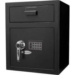 1.1 cu. ft. Steel Large Keypad Depository Safe, Black by BARSKA