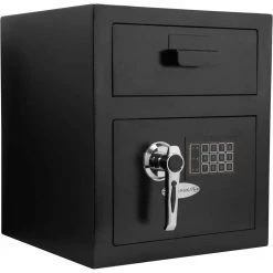 0.72 cu. ft. Steel Standard Keypad Depository Safe, Black by BARSKA