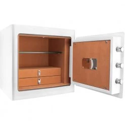 White Fireproof Keypad Jewelry Safe Tan Interior by BARSKA