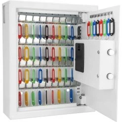 48-Key Position Steel Wall Safe with Digital Keypad, White by BARSKA