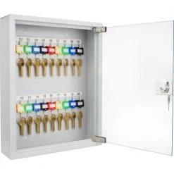20-Position Steel Key Cabinet with Glass Door, Grey by BARSKA -Empire Sales Store barska key cabinets cb12952 4f 1000