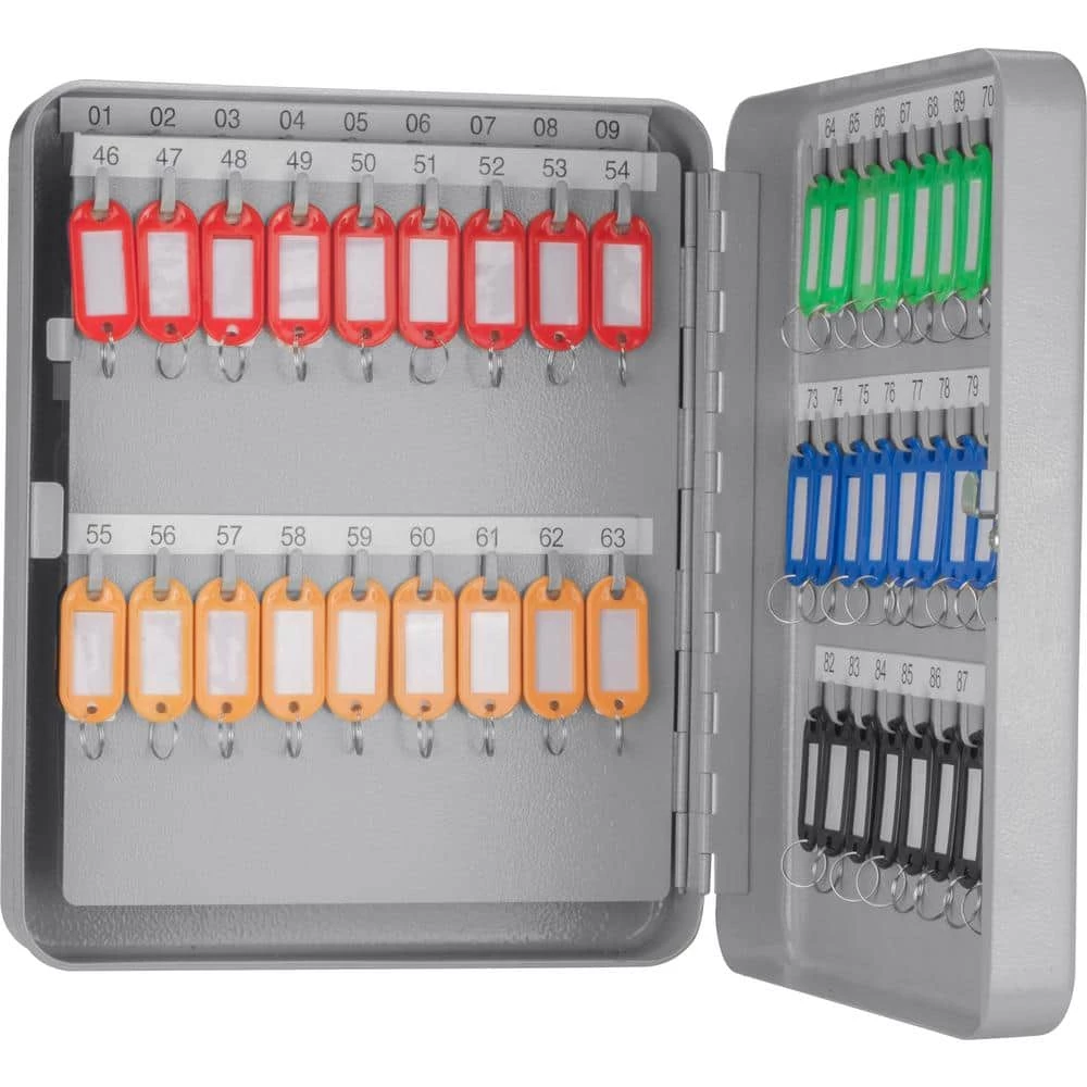 90-Position Steel Key Cabinet with Key Lock, Grey by BARSKA 7 90-Position Steel Key Cabinet with Key Lock, Grey by BARSKA - Image 5