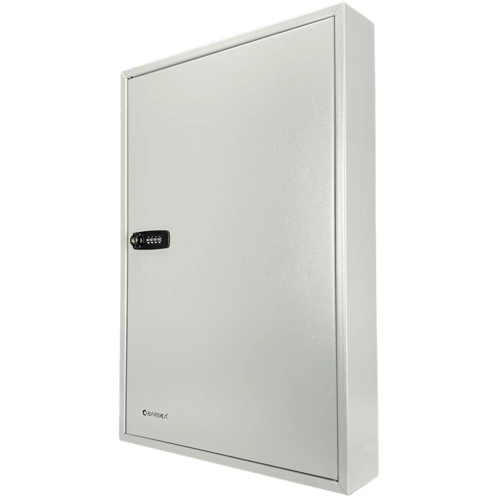 Lock Box with Combination Lock White Tag, Grey 160 Keys by BARSKA 3 Lock Box with Combination Lock White Tag, Grey 160 Keys by BARSKA