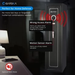 10- Gun Large Quick Access Biometric and Keypad Gun Safe, Black by BARSKA 14 10- Gun Large Quick Access Biometric and Keypad Gun Safe, Black by BARSKA -Empire Sales Store barska rifle safes ax13646 1d 1000