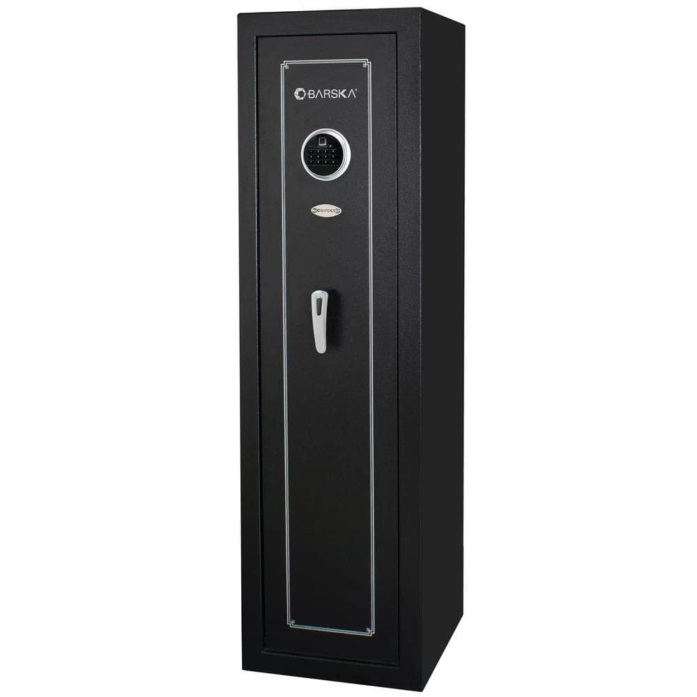 10- Gun Large Quick Access Biometric and Keypad Gun Safe, Black by BARSKA 3 10- Gun Large Quick Access Biometric and Keypad Gun Safe, Black by BARSKA