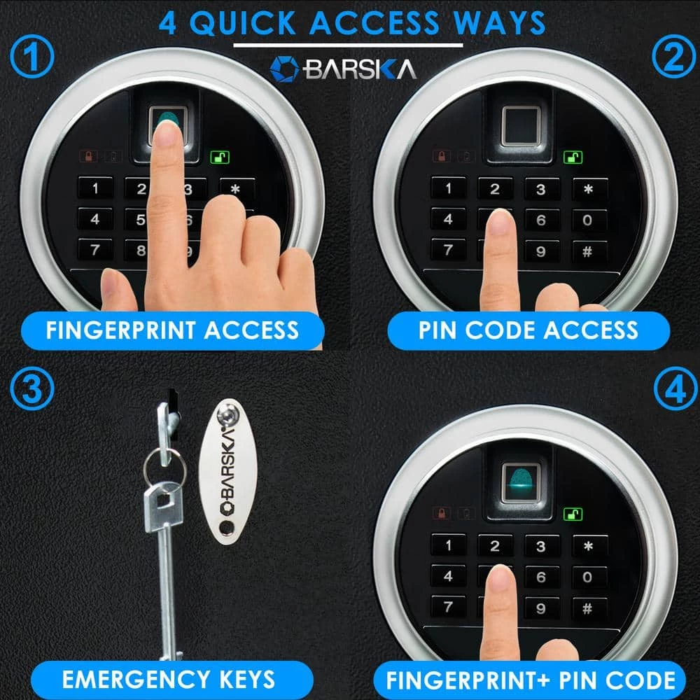 10- Gun Large Quick Access Biometric and Keypad Gun Safe, Black by BARSKA 6 10- Gun Large Quick Access Biometric and Keypad Gun Safe, Black by BARSKA - Image 4