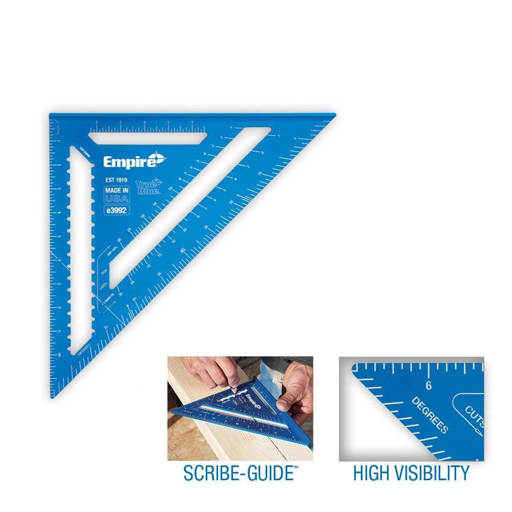 12 in. Laser Etched Aluminum Rafter Square by Empire 4 12 in. Laser Etched Aluminum Rafter Square by Empire - Image 2