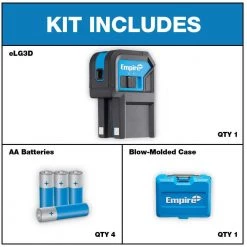 Green 125 ft. 3-Point and 75 ft. Cross Line Laser Level (2-Pack) by Empire 17 Green 125 ft. 3-Point and 75 ft. Cross Line Laser Level (2-Pack) by Empire -Empire Sales Store empire laser level elg3d elgc a0 1000