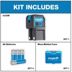 125 ft. Green 3-Point Laser Level with 48 in. to 78 in. True Blue Extendable Box Level (2-Piece) by Empire -Empire Sales Store empire laser level elg3d ext78 40 1000