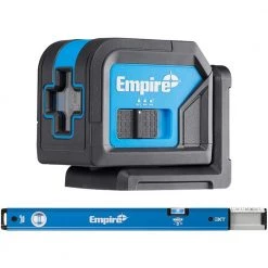 75 ft. Green Self-Leveling Cross Line Laser Level with 24 in. to 40 in. True Blue Extendable Box Level (2-Piece) by Empire