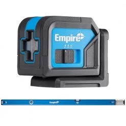 75 ft. Green Self-Leveling Cross Line Laser Level with 48 in. to 78 in. True Blue Extendable Box Level (2-Piece) by Empire