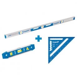 48 in. Aluminum Magnetic I-Beam Level with Aluminum Rafter Square and Torpedo Level by Empire