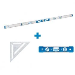 78 in. Aluminum Magnetic I-Beam Level with Aluminum Rafter Square and Torpedo Level by Empire