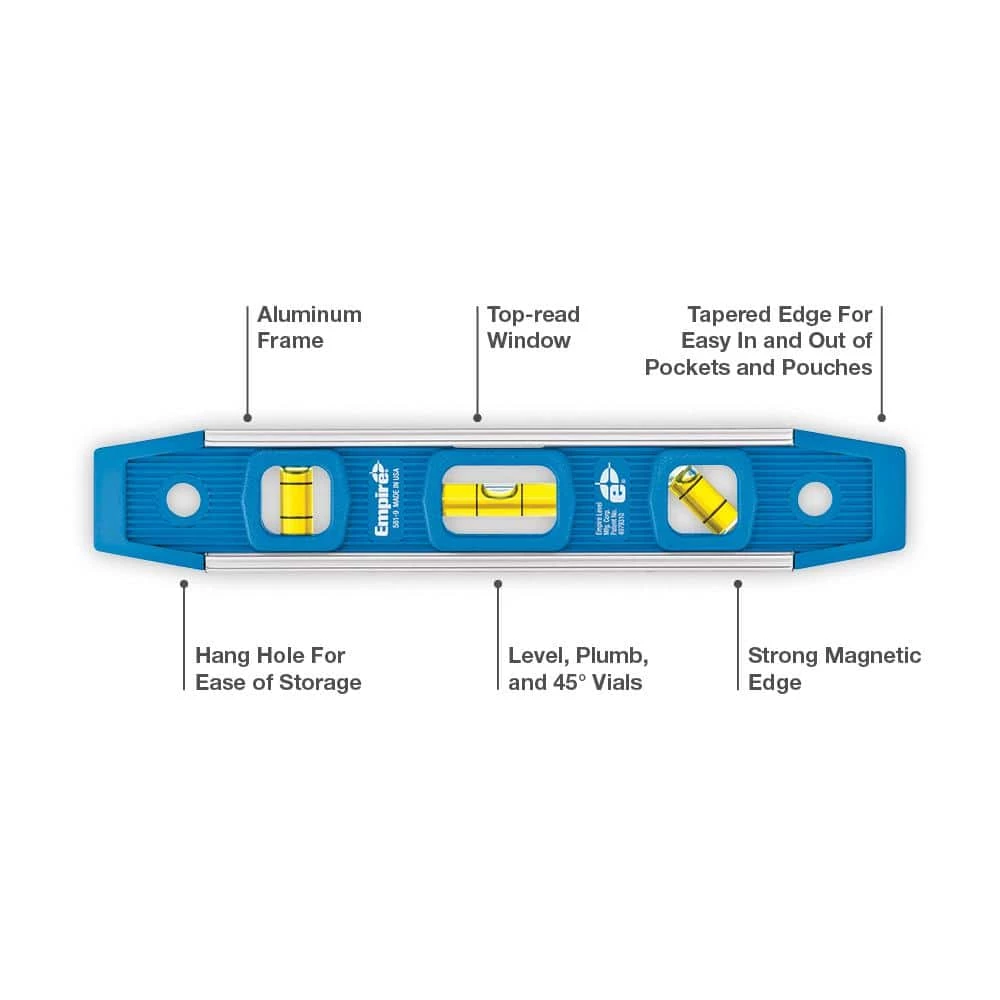 9 in. Torpedo Level by Empire 4 9 in. Torpedo Level by Empire - Image 2
