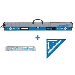 48 in. Digital Box Level with Case and 8 in. Magnetic Torpedo Level and Rafter Square in True Blue by Empire