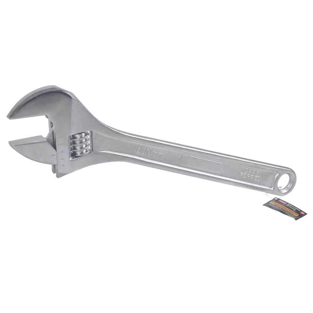 24 in. Adjustable Chrome - Plated Steel Wrench by KING 3 24 in. Adjustable Chrome - Plated Steel Wrench by KING