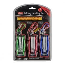 3-Pieces Folding Hex Key Wrench Set, Standard, Ball-End, and Torx (36 Sizes) by KING