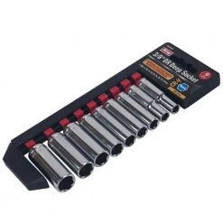 3/8 in. Drive Metric Deep Socket Set (9-Piece) by KING