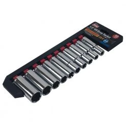 1/2 in. Drive Metric Deep Socket Set (10-Piece) by KING
