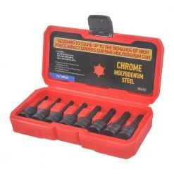 1/2 in. Drive Impact Socket Set, CR-MO, External Polydrive (MP6-MP14) with Case (8-Pieces) by KING