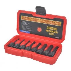 1/2 in. Drive Impact Socket Set, CR-MO, External Triple Square (M5-M18) with Case (8-Pieces) by KING