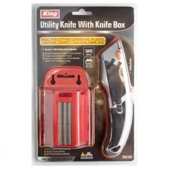 Retractable Utility Blade with Blade Holder and 100 Extra Blades by KING -Empire Sales Store king knife blades 3572 0 1f 1000