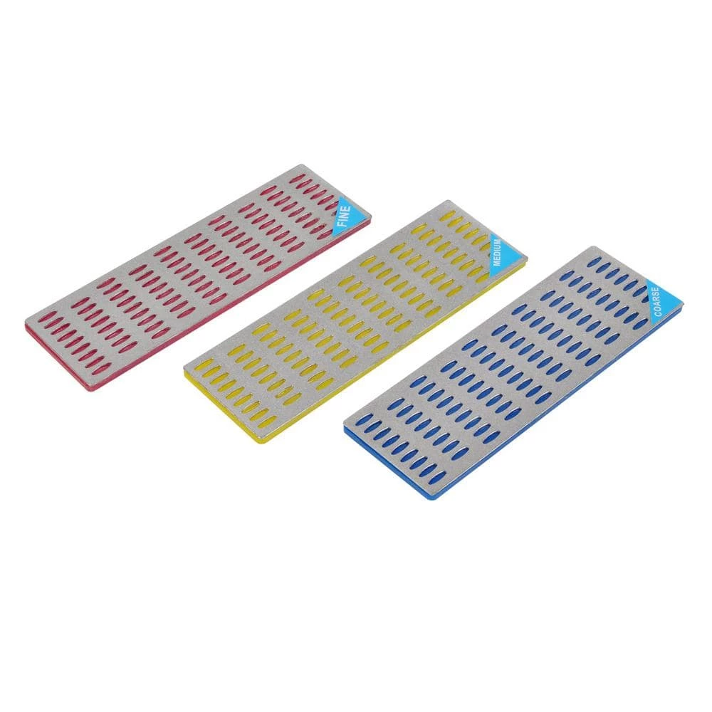 450-Grit Red, 300-Grit Yellow and 150-Grit Blue Diamond Sharpening Bench Stone Set (3-Pieces) by KING 3 450-Grit Red, 300-Grit Yellow and 150-Grit Blue Diamond Sharpening Bench Stone Set (3-Pieces) by KING
