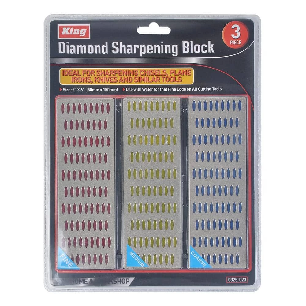 450-Grit Red, 300-Grit Yellow and 150-Grit Blue Diamond Sharpening Bench Stone Set (3-Pieces) by KING 4 450-Grit Red, 300-Grit Yellow and 150-Grit Blue Diamond Sharpening Bench Stone Set (3-Pieces) by KING - Image 2