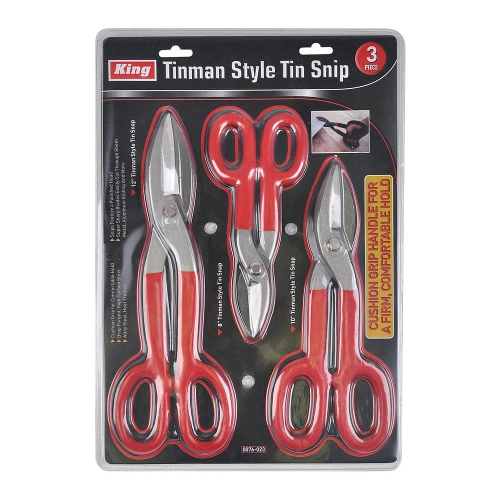 Tinman Style Tin Snips (3-Piece Set) by KING 4 Tinman Style Tin Snips (3-Piece Set) by KING - Image 2