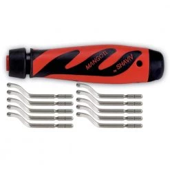 Deburring Blade Bonus Pack with 10 E100S Cobalt Blades and Mango IIE Handle by SHAVIV