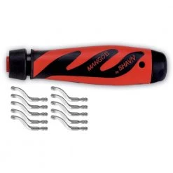Deburring Blade Bonus Pack with 10 B10S Cobalt Blades and Mango IIB Handle by SHAVIV