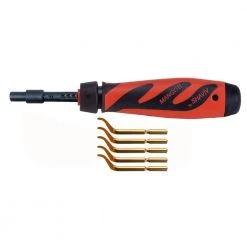 AeroBurr E Pack with 5 E111P Heavy-Duty Extra Thin Nose Tin Coated Blades, E Blade Holder and Mango II Handle by SHAVIV